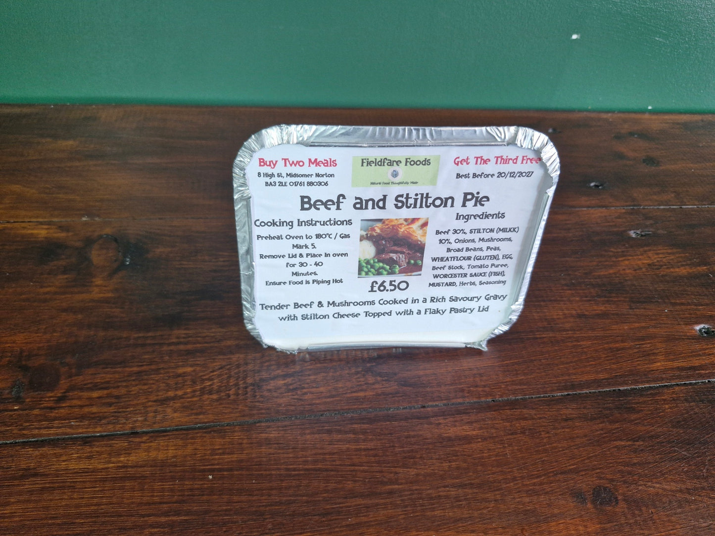 Beef & Stilton Pie (Regular)